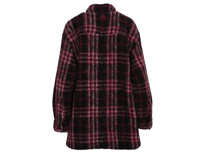 Isabel Marant Wool Check Coat Black - view 6
