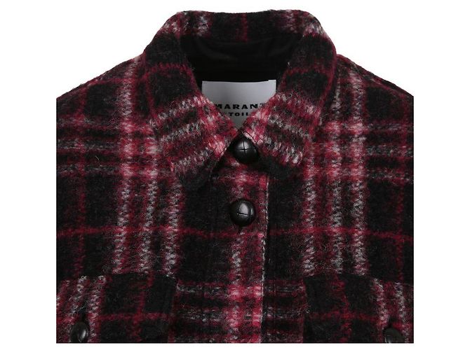 Isabel Marant Wool Check Coat Black - view 7