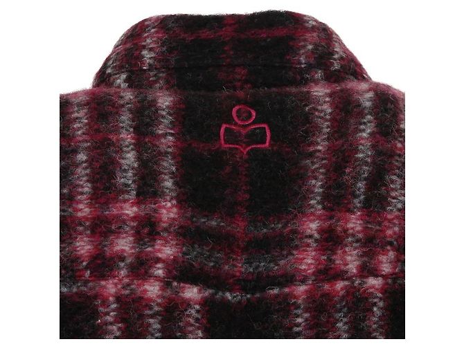 Isabel Marant Wool Check Coat Black - view 8
