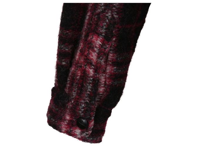 Isabel Marant Wool Check Coat Black - view 9