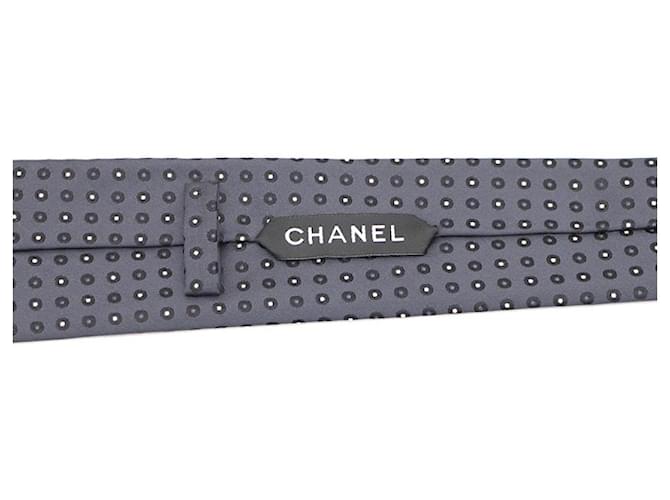 Chanel Dot Pattern Tie Silk Tie for Men Brown - view 10