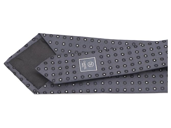 Chanel Dot Pattern Tie Silk Tie for Men Brown - view 11