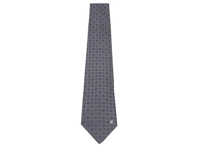 Chanel Dot Pattern Tie Silk Tie for Men Brown - view 2