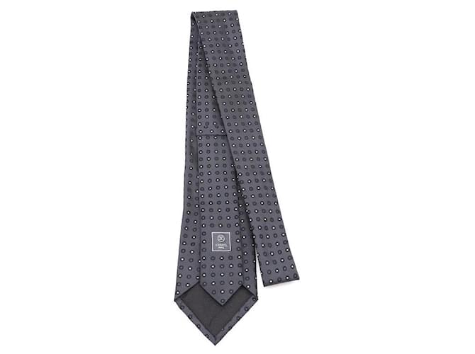 Chanel Dot Pattern Tie Silk Tie for Men Brown - view 3