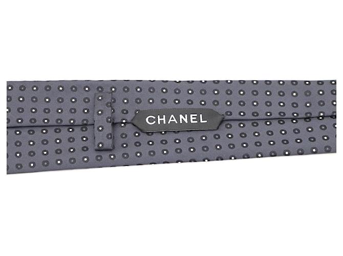 Chanel Dot Pattern Tie Silk Tie for Men Brown - view 4