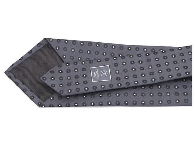 Chanel Dot Pattern Tie Silk Tie for Men Brown - view 5