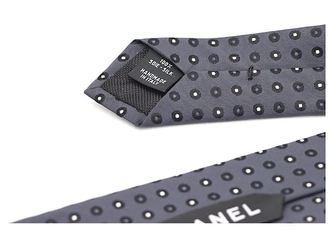 Chanel Dot Pattern Tie Silk Tie for Men Brown - view 6