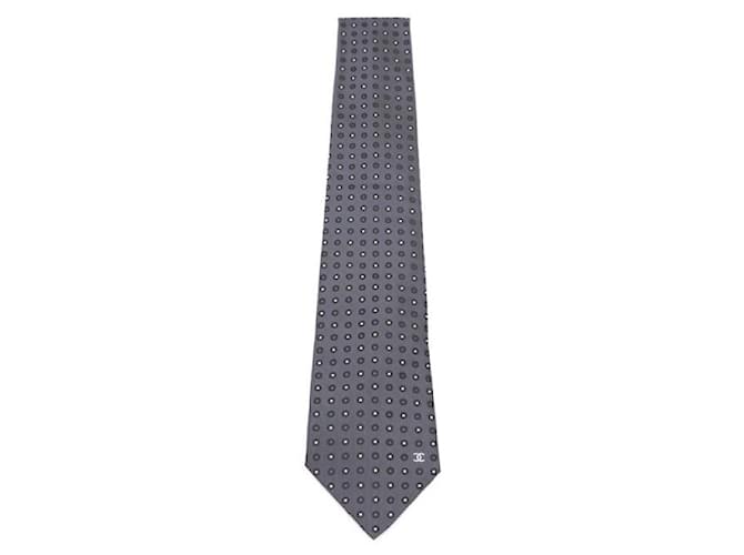 Chanel Dot Pattern Tie Silk Tie for Men Brown - view 8