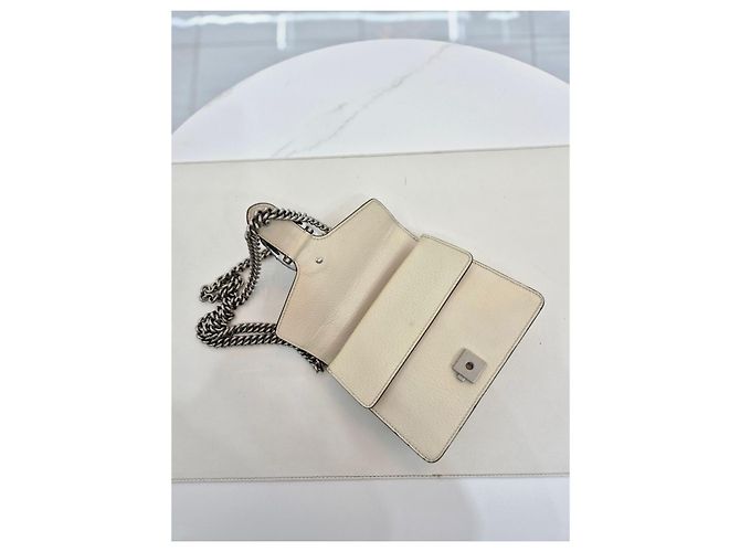 Gucci Mini borsa a spalla in pelle avorio Dionysus con cristalli Bianco - vista 9