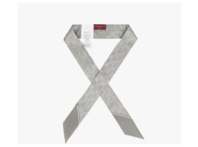 Gucci Bufanda de seda delgada con estampado GG - vista 5