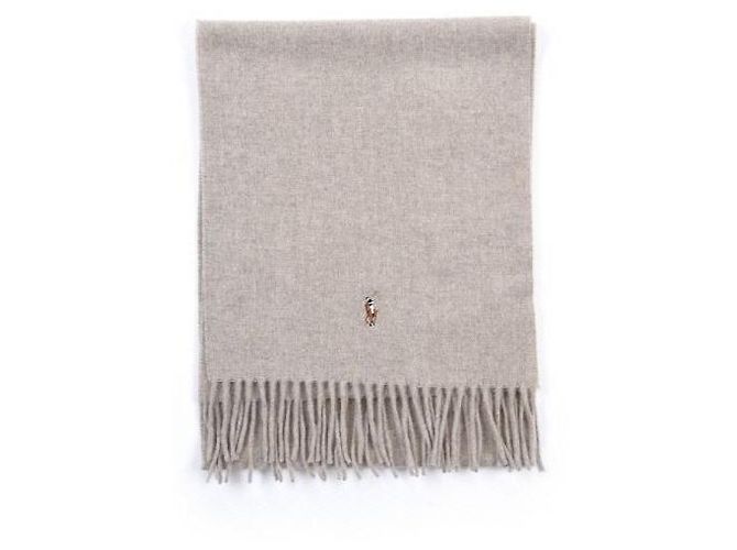 Ralph Lauren Signature Virgin Wool Schal Weiß - Ansicht 3