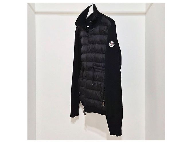 Moncler Gestrickte Padded Jacke Cardigan Schwarz - Ansicht 2