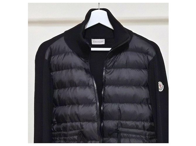 Moncler Gestrickte Padded Jacke Cardigan Schwarz - Ansicht 4