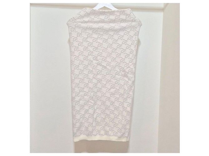 Fendi FF Logo Strickrock Silber - Ansicht 3