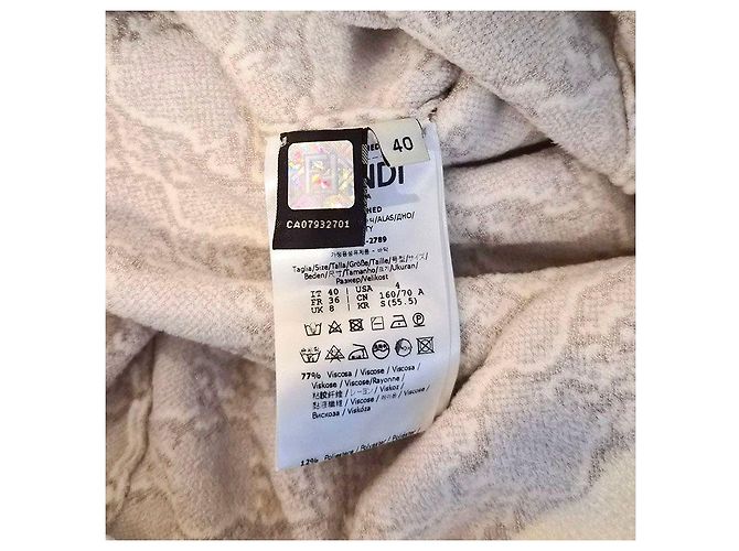 Fendi FF Logo Strickrock Silber - Ansicht 7