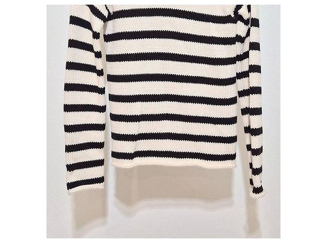 Dior Ecru Pullover mit langen Ärmeln Christian Marinière mit Signature-Buttons Mehrfarben - vista 5