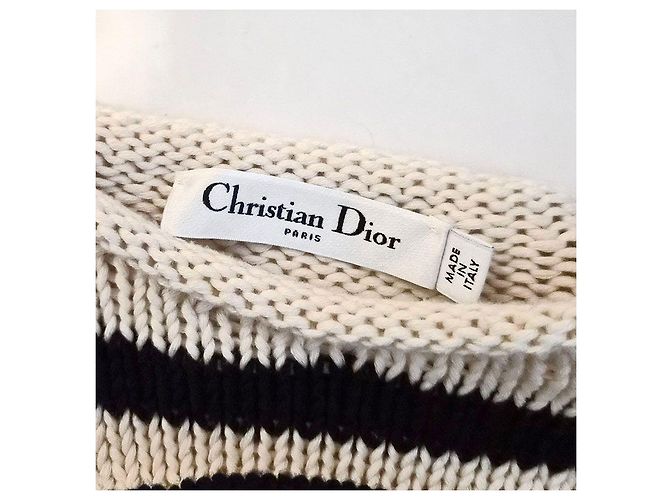 Dior Ecru Pullover mit langen Ärmeln Christian Marinière mit Signature-Buttons Mehrfarben - vista 6