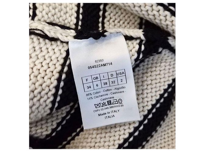 Dior Ecru Pullover mit langen Ärmeln Christian Marinière mit Signature-Buttons Mehrfarben - vista 7