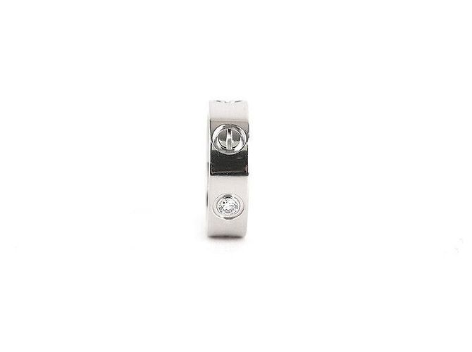 Cartier Love Ring Platinum Diamond Size Argenté - vue 3