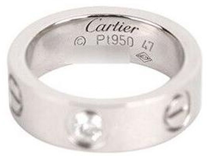 Cartier Love Ring Platinum Diamond Size Argenté - vue 5