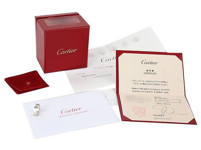 Cartier Love Ring Platinum Diamond Size Argenté - vue 6