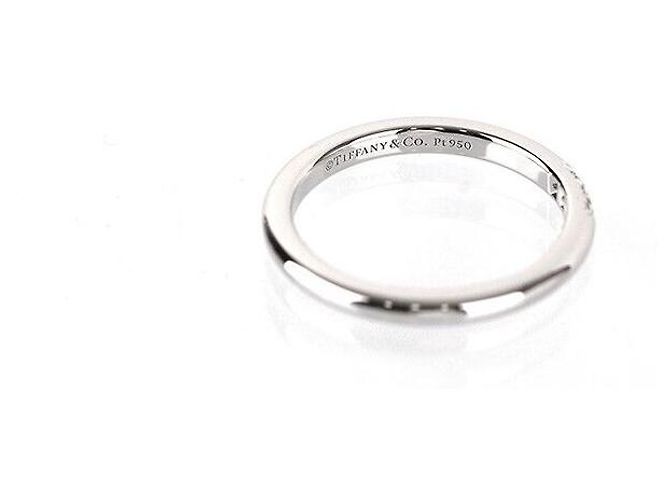 Tiffany & Co Fede nuziale classica in platino con diamante - Misura Argento - vista 5