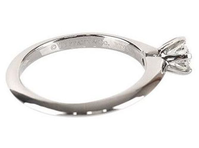 Tiffany & Co Setting Wedding Ring Platinum Diamond Size Silvery - view 5