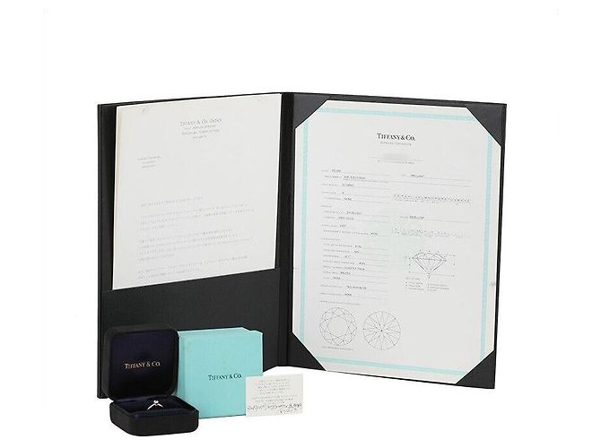 Tiffany & Co Setting Wedding Ring Platinum Diamond Size Silvery - view 6
