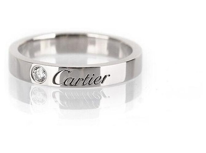 Cartier Ehering aus Platin mit Diamant - Größe Silber - Ansicht 4