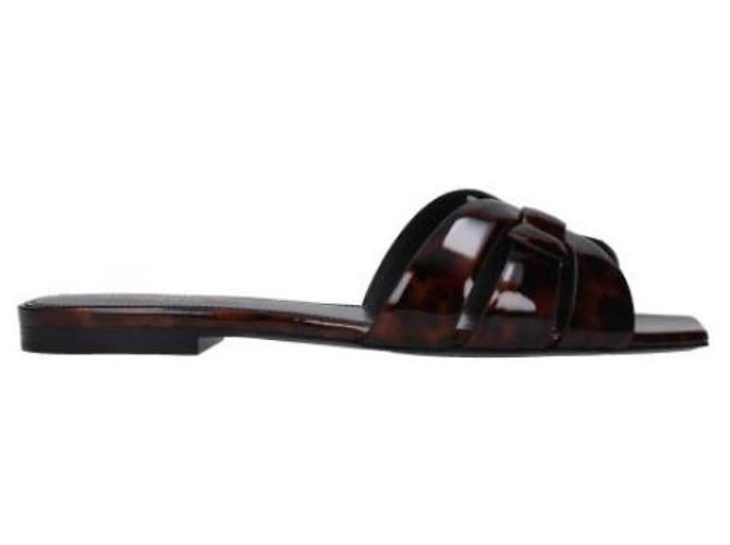 Saint Laurent Tribute Flache Mule aus Lackleder in Schildpatt-Optik Mehrfarben - Ansicht 4