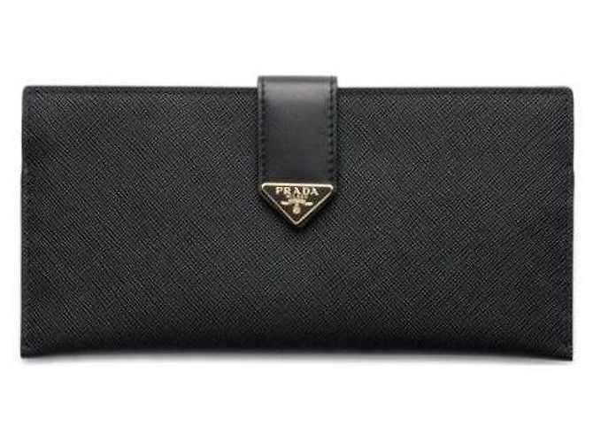 Prada Cartera larga de cuero Saffiano Negro - vista 4