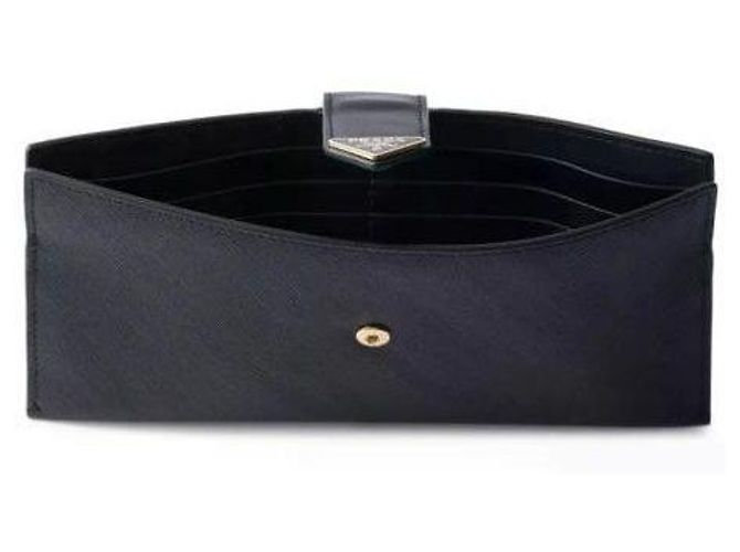 Prada Cartera larga de cuero Saffiano Negro - vista 6