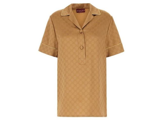 Gucci Satin Kurzarmhemd Orange - Ansicht 4
