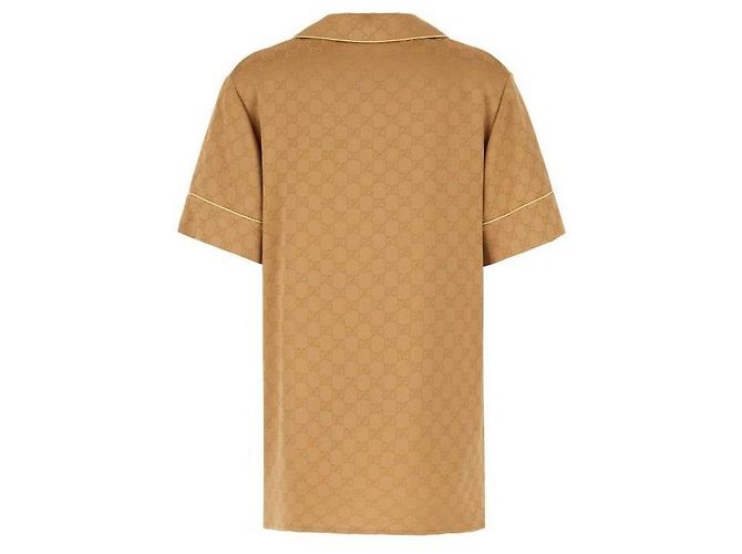 Gucci Satin Kurzarmhemd Orange - Ansicht 5