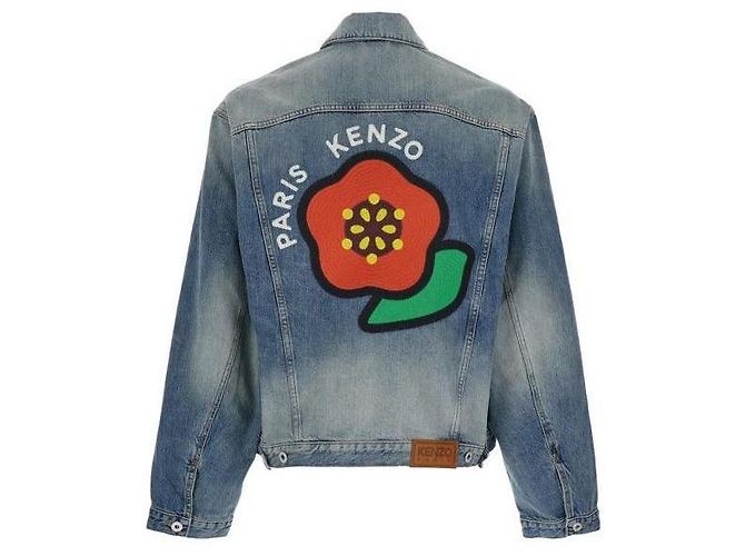 Kenzo Pop Embroidered Trucker Jacket Blue - view 5