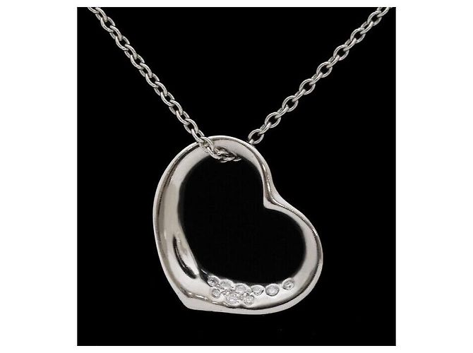 Tiffany & Co Collana in Platino con Diamante a Forma di Cuore Aperto Multicolore - vista 7