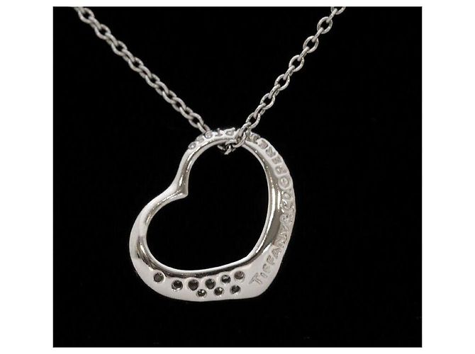 Tiffany & Co Collana in Platino con Diamante a Forma di Cuore Aperto Multicolore - vista 8