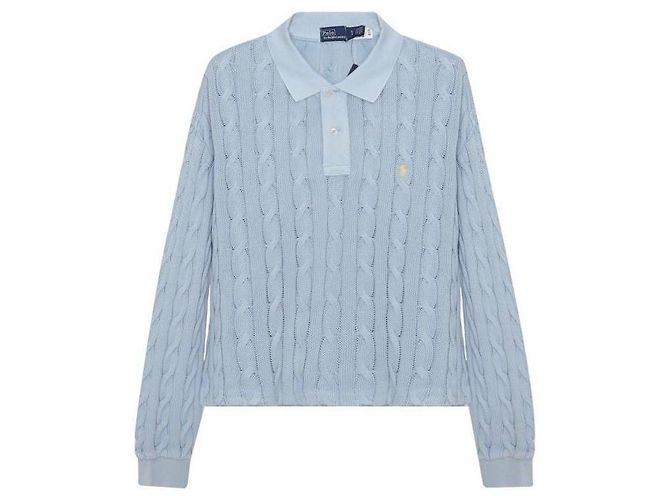 Ralph Lauren Langarm-Polo aus Strick mit gesticktem Pony-Logo Blau - Ansicht 3