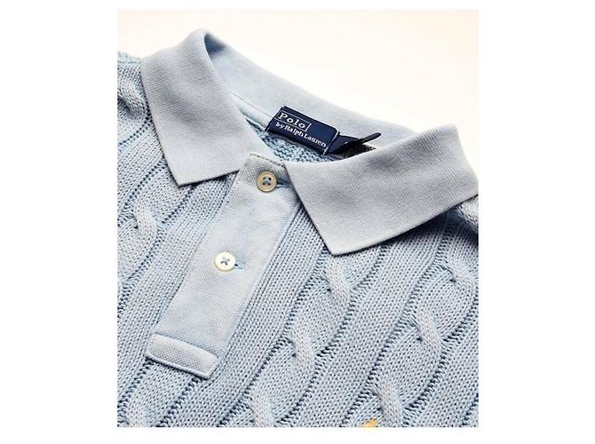 Ralph Lauren Langarm-Polo aus Strick mit gesticktem Pony-Logo Blau - Ansicht 5