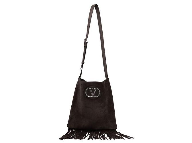 Valentino Borsa a tracolla in suede Nelkot - vista 4