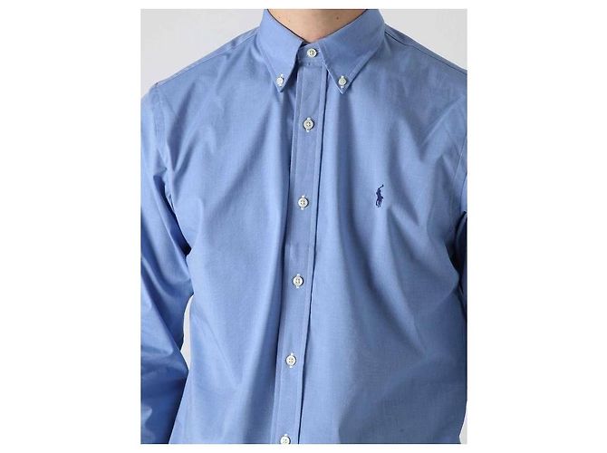 Ralph Lauren Camicia in popeline elasticizzato con ricamo del logo pony - vista 9