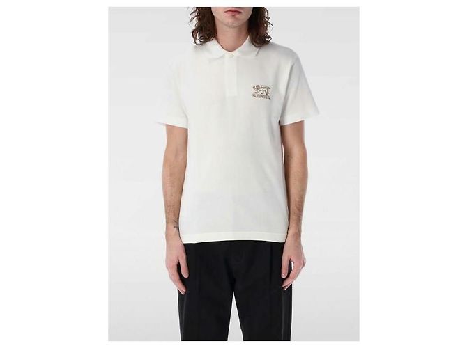 Burberry Polo-Shirt mit Logo Kurzarm Silber - Ansicht 4