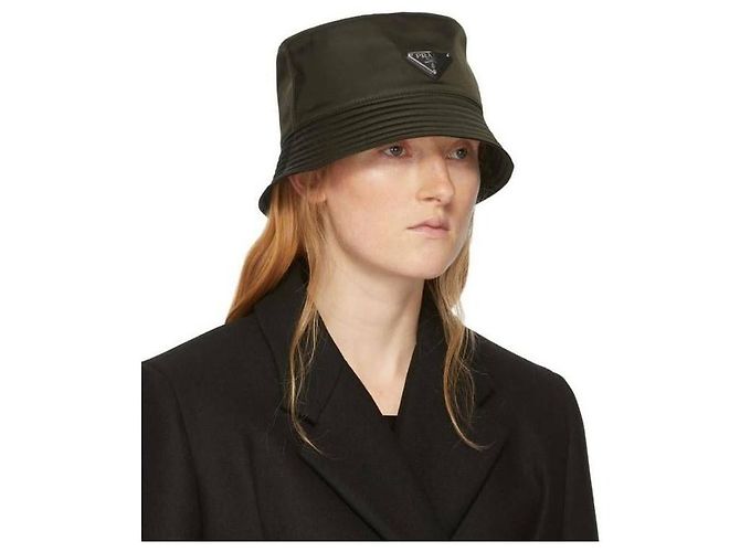 Prada Re-Nylon Triangle Logo Bucket Hat - view 4