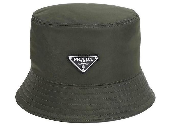 Prada Re-Nylon Triangle Logo Bucket Hat - view 6