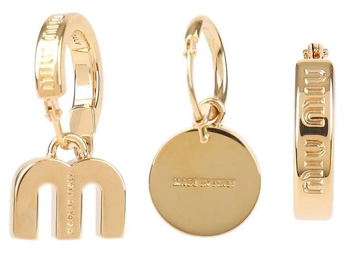 Miu Miu Emaille-Metallohrringe Orange - Ansicht 6