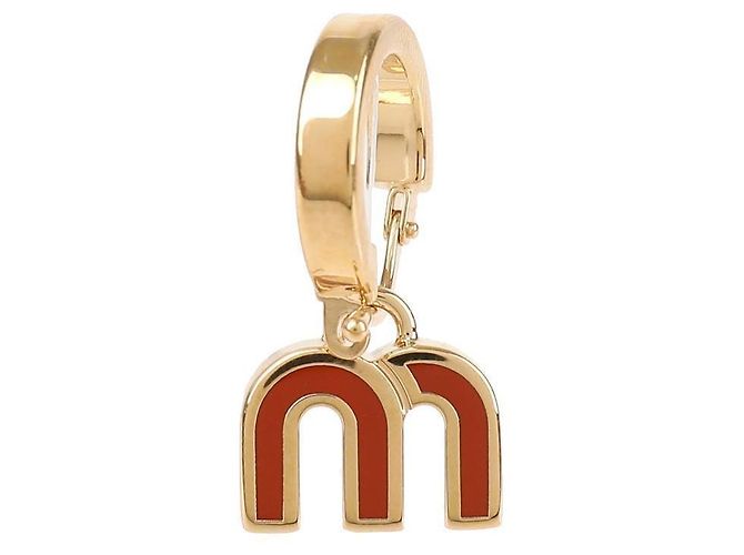 Miu Miu Emaille-Metallohrringe Orange - Ansicht 7