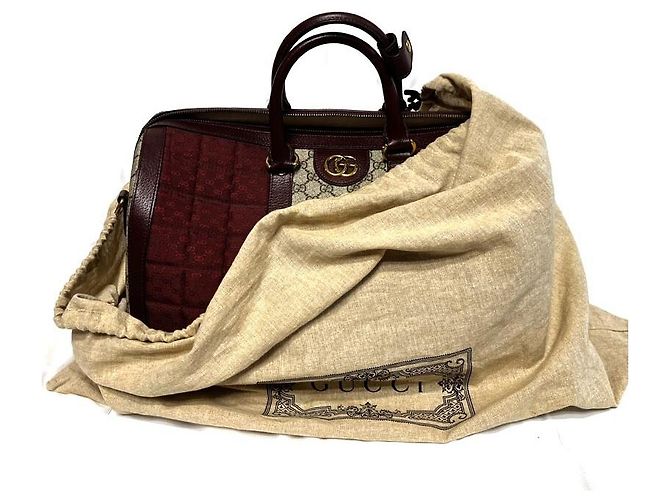 Gucci Borsa Boston GG in tela bordeaux Multicolore - vista 12