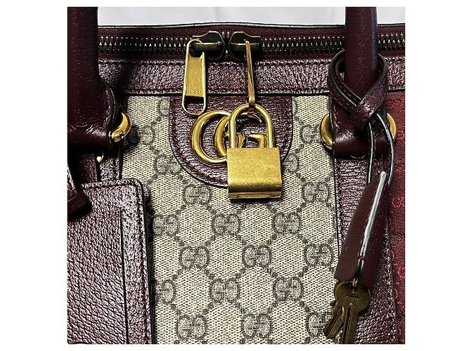 Gucci Borsa Boston GG in tela bordeaux Multicolore - vista 13