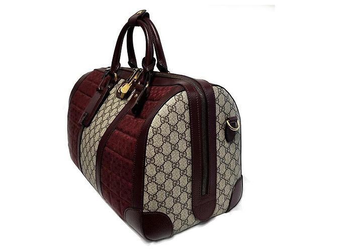 Gucci Borsa Boston GG in tela bordeaux Multicolore - vista 8