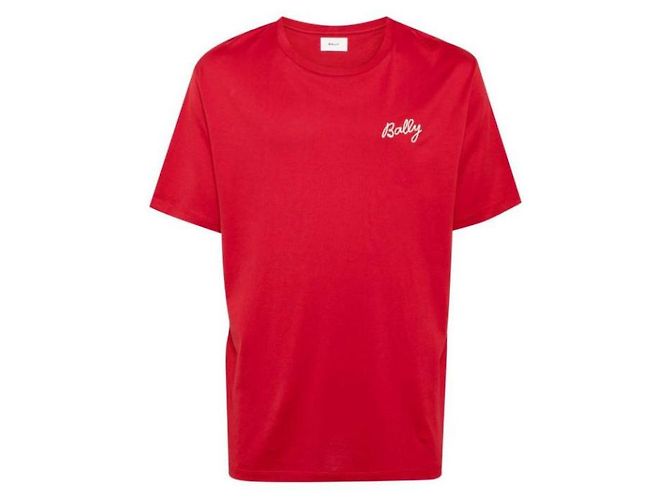 Bally T-shirt a maniche corte con logo ricamato Rosso - vista 5